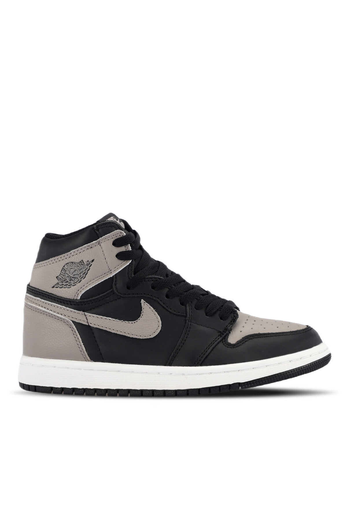 Nike - Nike AIR JORDAN 1 RETRO HIGH OG Erkek Sneaker Ayakkabı Gri / Siyah