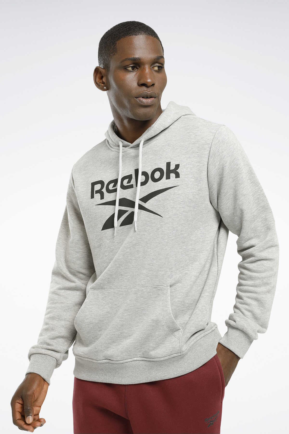 Reebok - Reebok FT Big Logo OTH Erkek Sweatshirt Gri Melanj