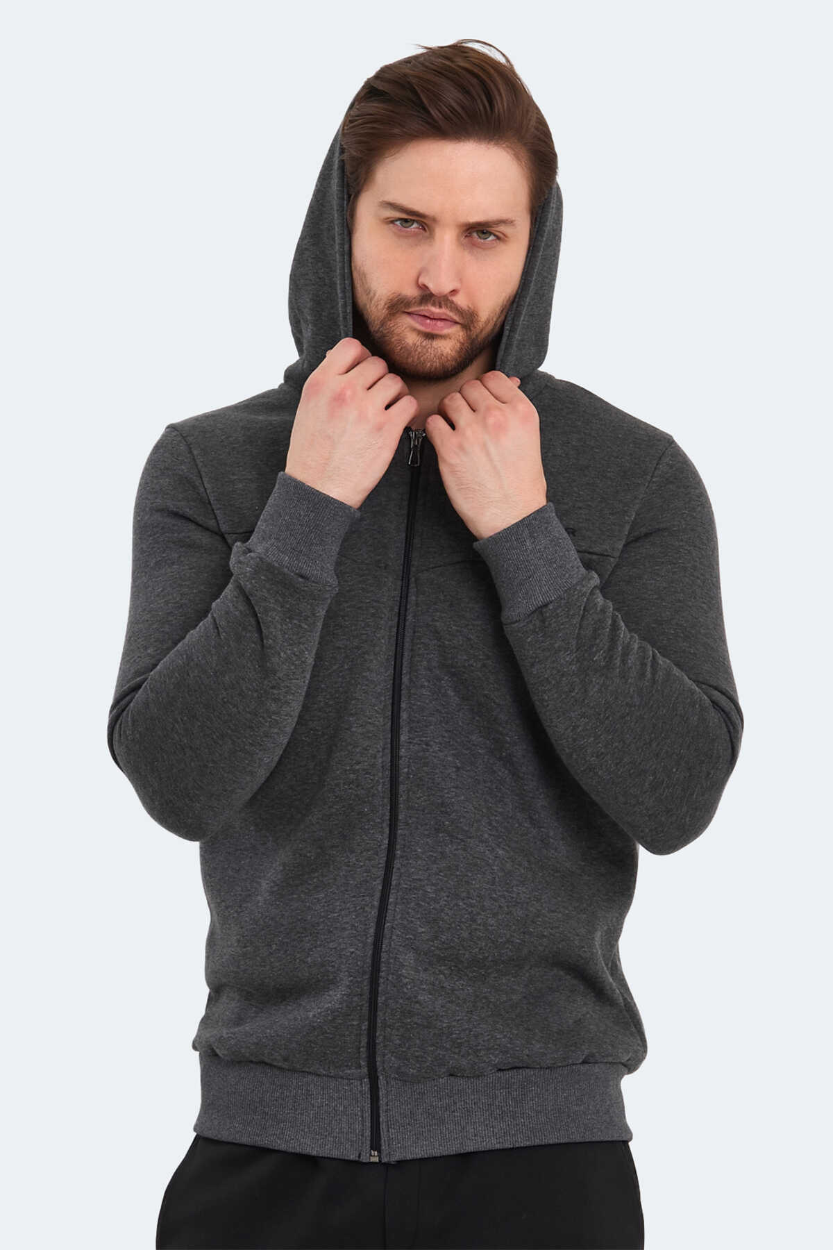 Slazenger - Slazenger BACK Erkek Sweatshirt Antrasit