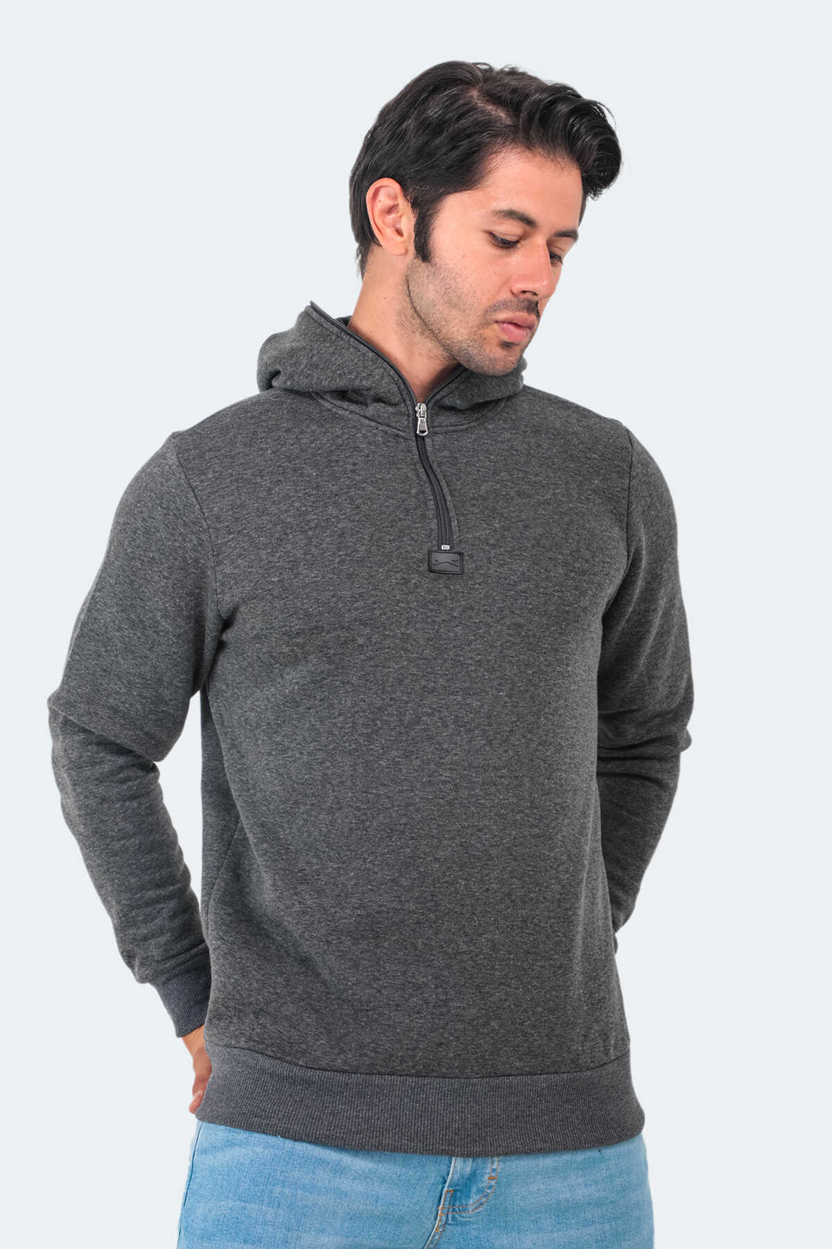 Slazenger - Slazenger BAHA Erkek Sweatshirt Antrasit