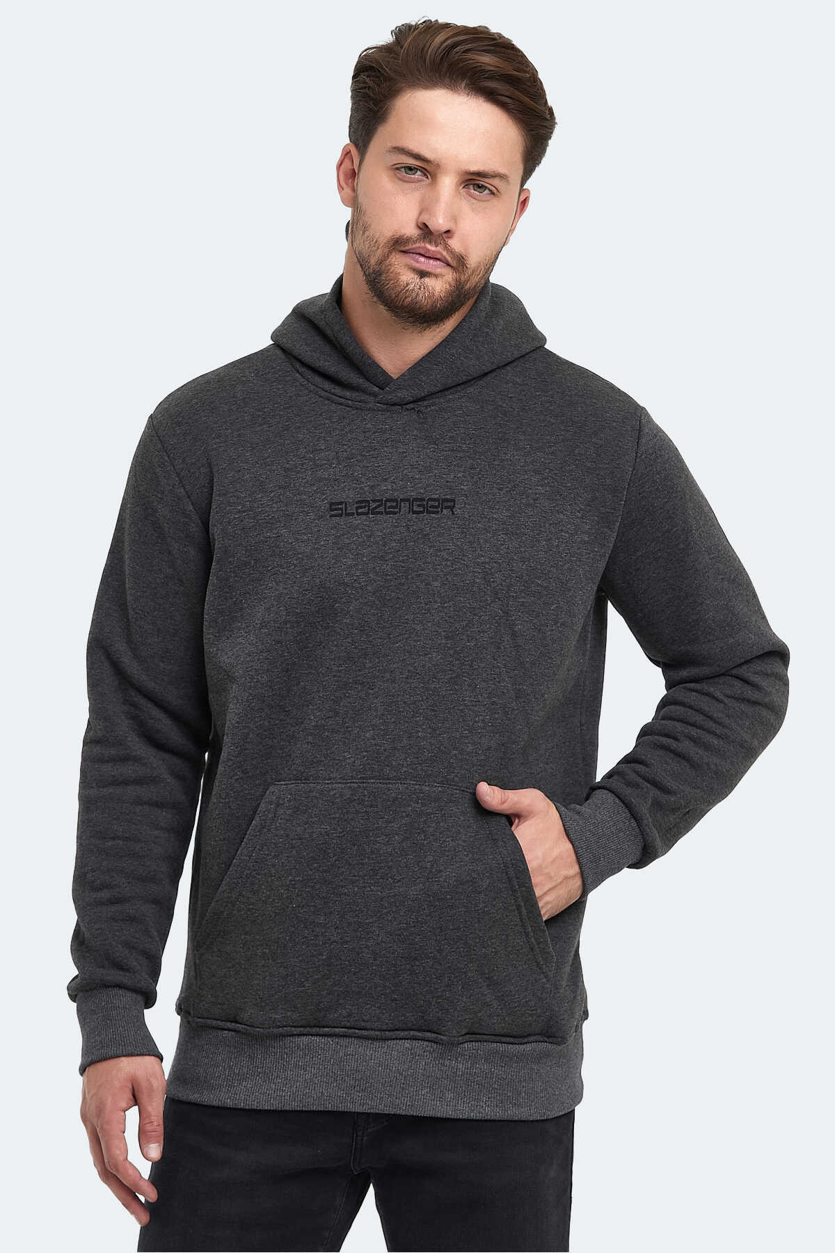 Slazenger - Slazenger BUSTER Erkek Sweatshirt Antrasit