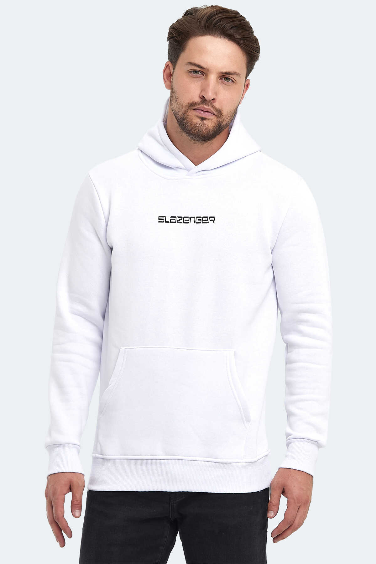 Slazenger - Slazenger BUSTER Erkek Sweatshirt Beyaz