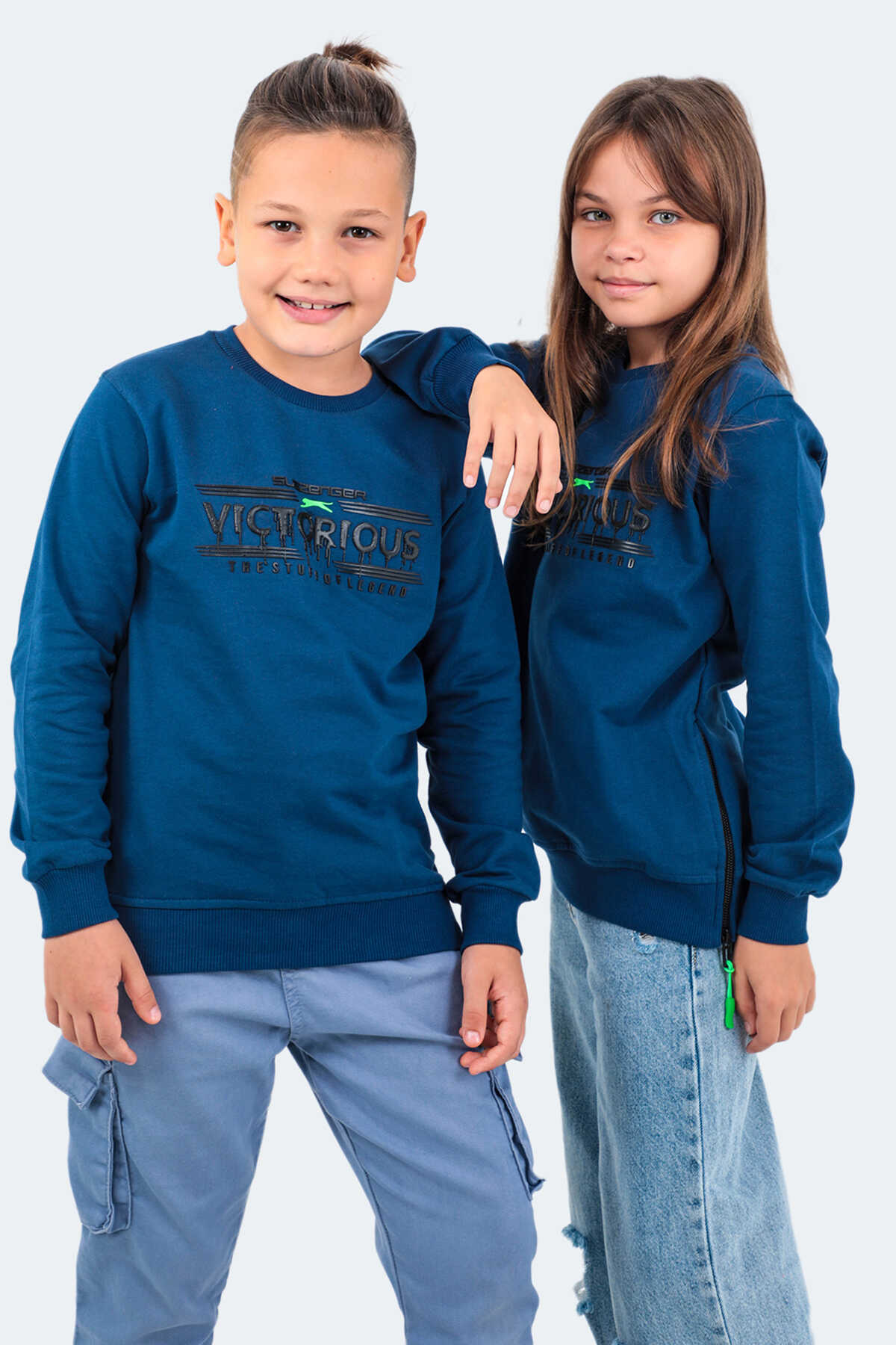 Slazenger - Slazenger DUNA IN Unisex Çocuk Sweatshirt Lacivert