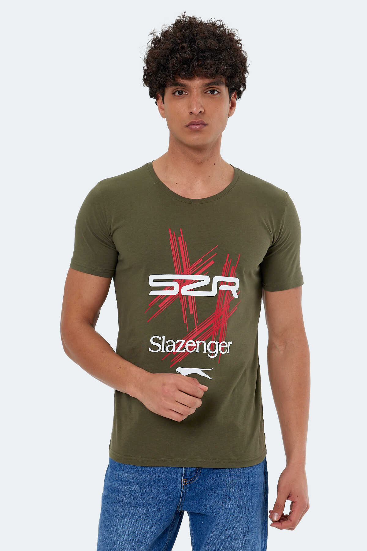 Slazenger - Slazenger KASUR Erkek Tişört Haki