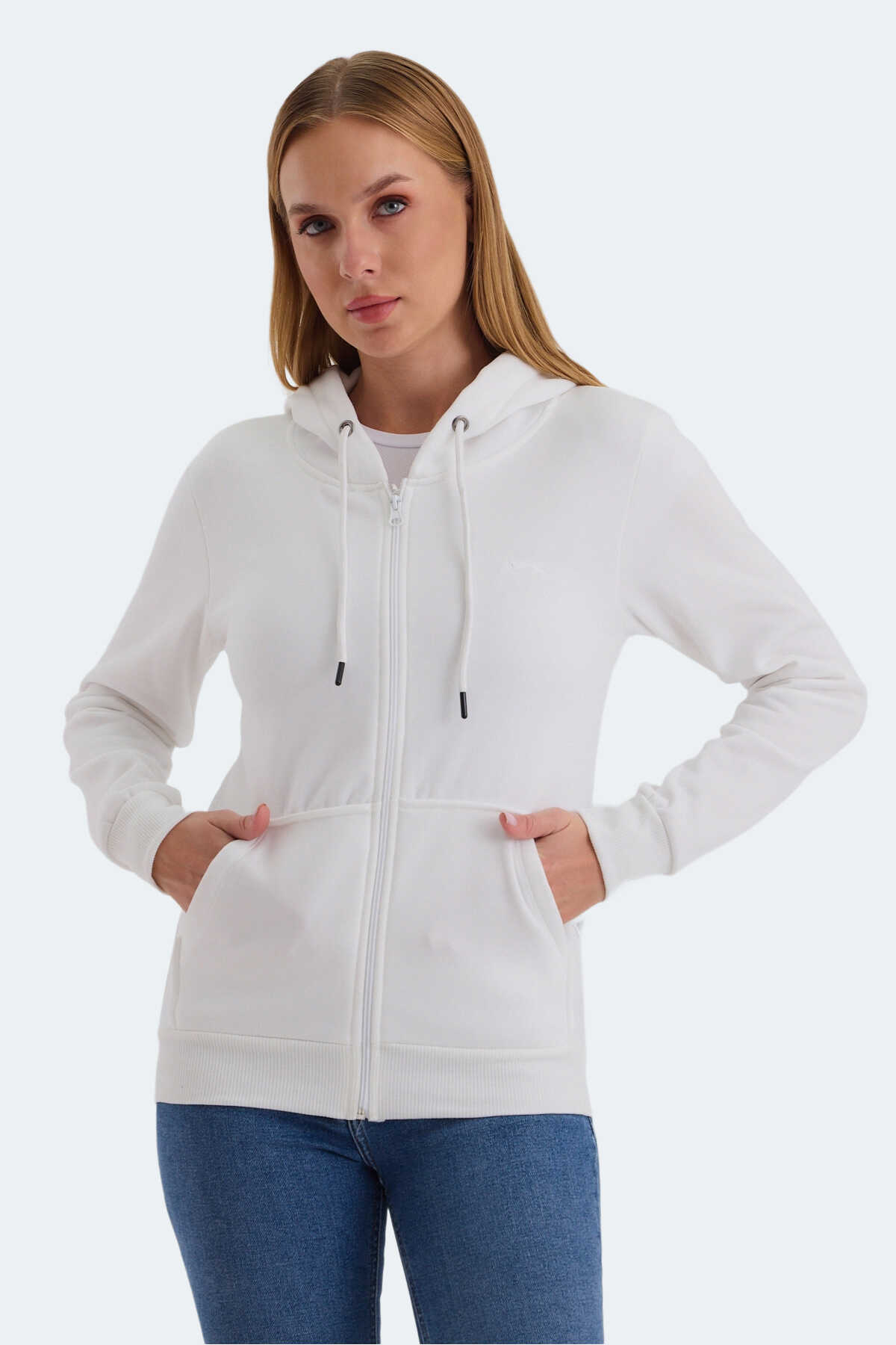 Slazenger - Slazenger KATYA Kadın Sweatshirt Beyaz