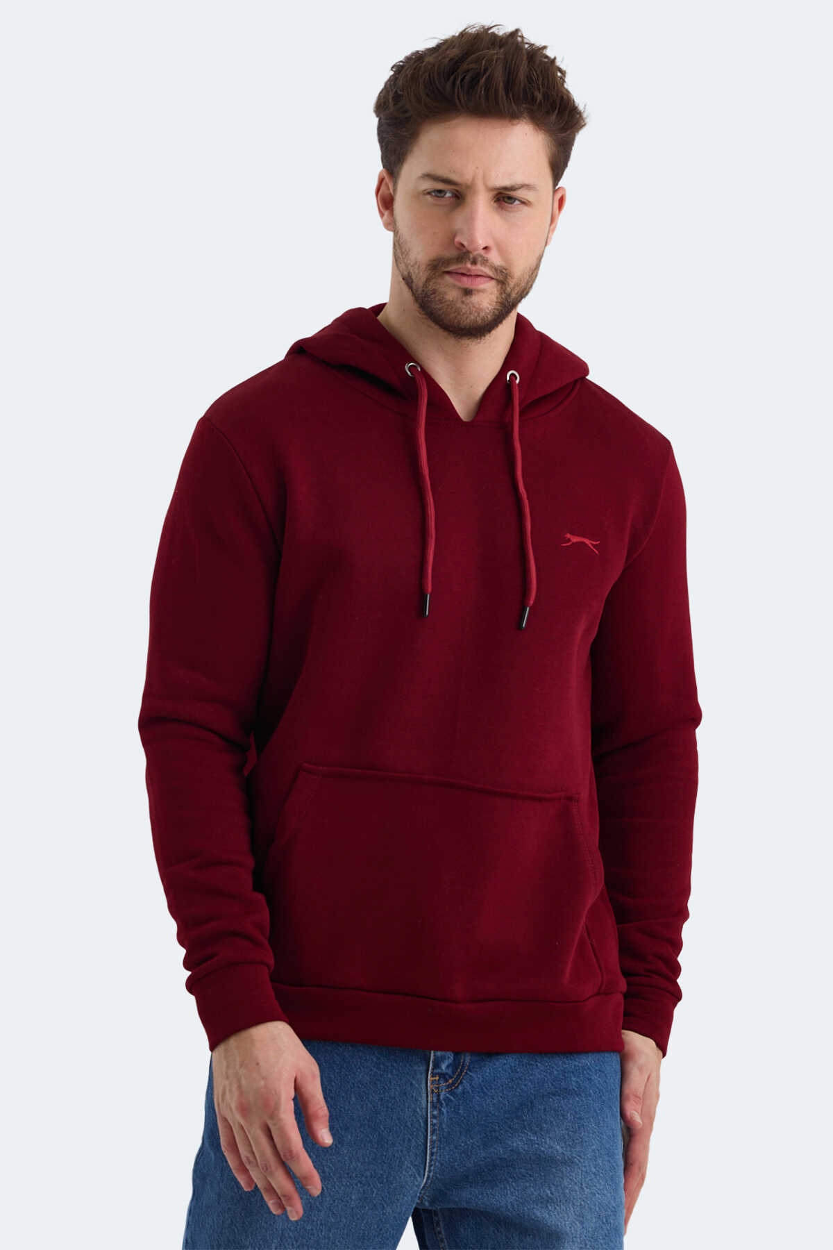 Slazenger - Slazenger KEANS IN Erkek Sweatshirt Bordo