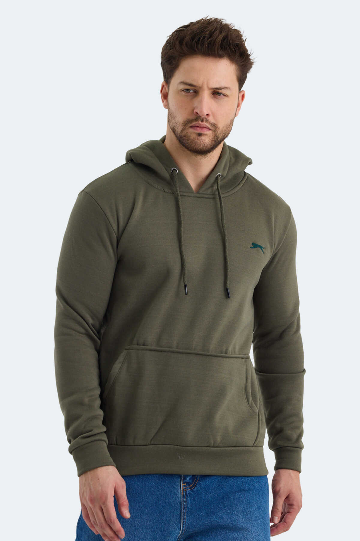 Slazenger - Slazenger KEANS IN Erkek Sweatshirt Haki