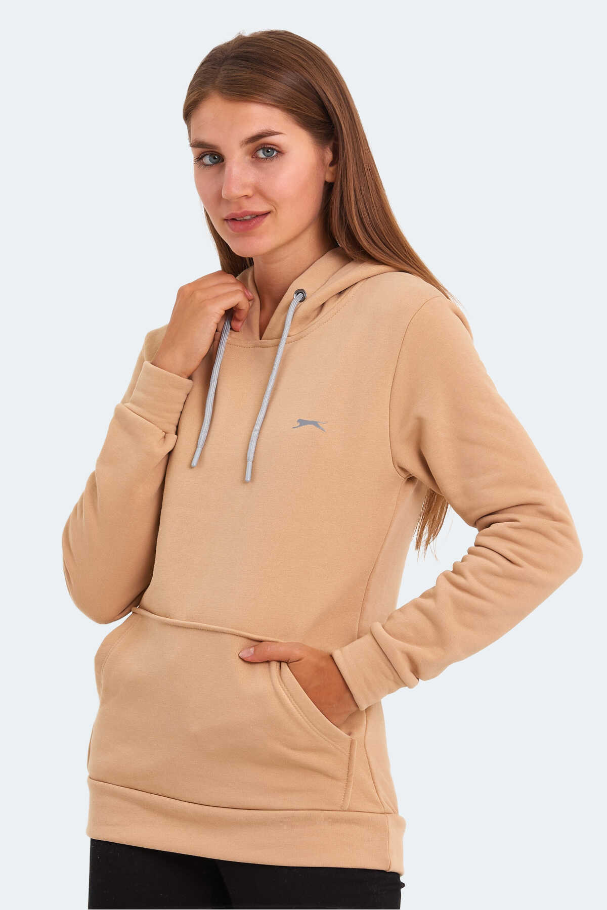 Slazenger - Slazenger KESHIAN IN Kadın Sweatshirt Açık Kahve