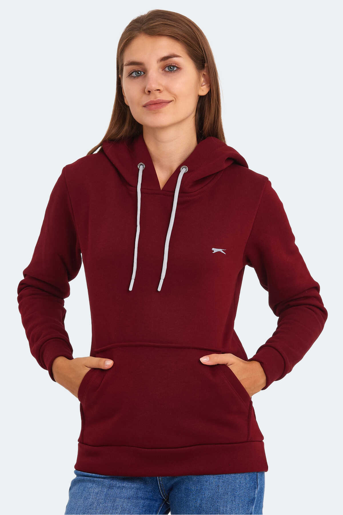 Slazenger - Slazenger KESHIAN IN Kadın Sweatshirt Bordo