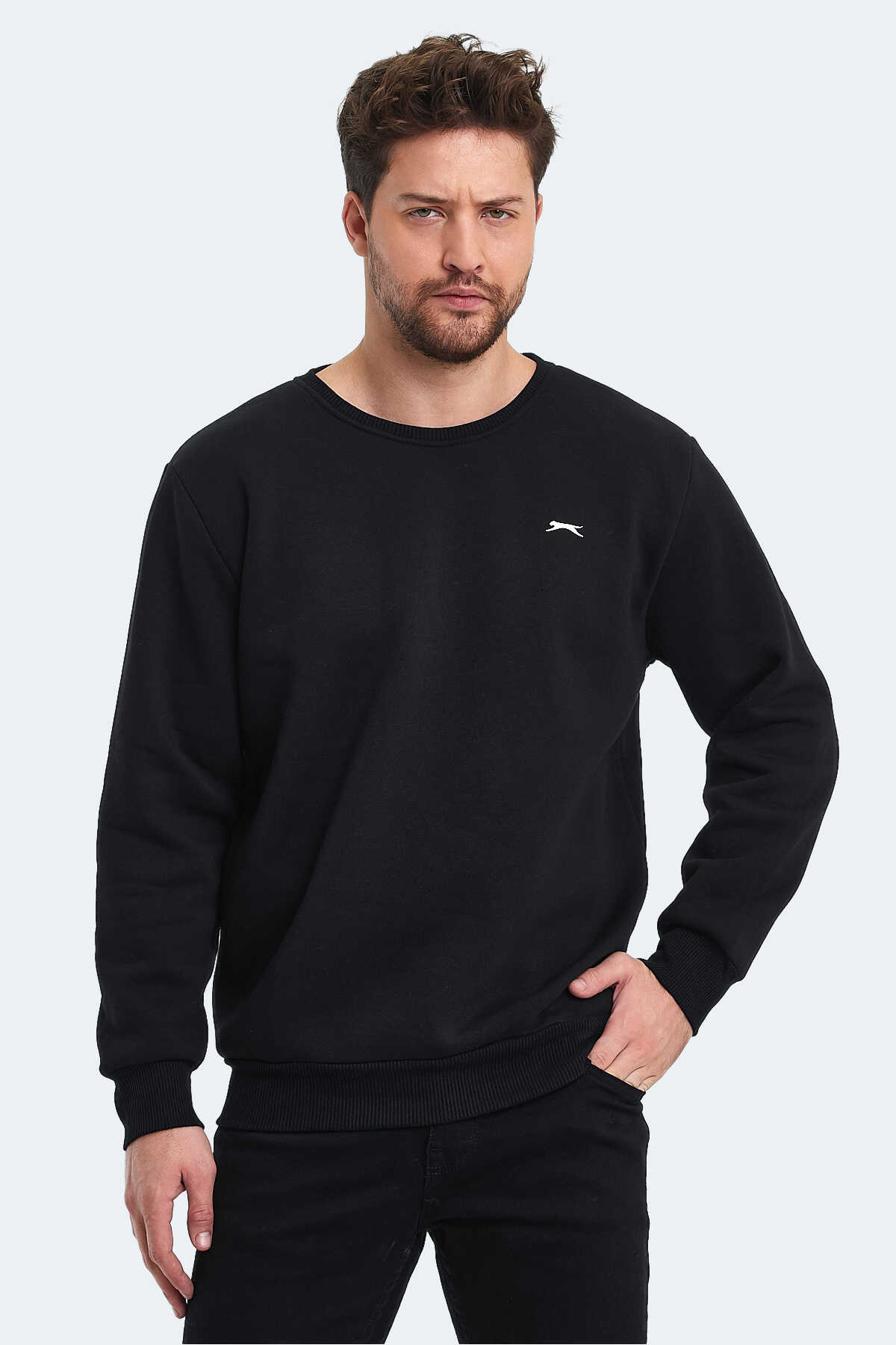 Slazenger - Slazenger KONNOR IN Erkek Sweatshirt Siyah