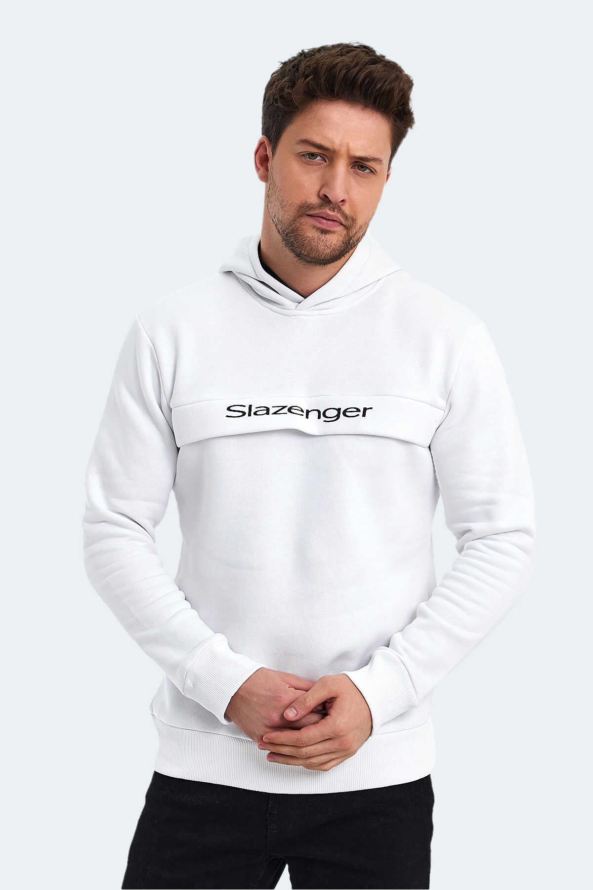 Slazenger - Slazenger KRIS IN Erkek Sweatshirt Beyaz