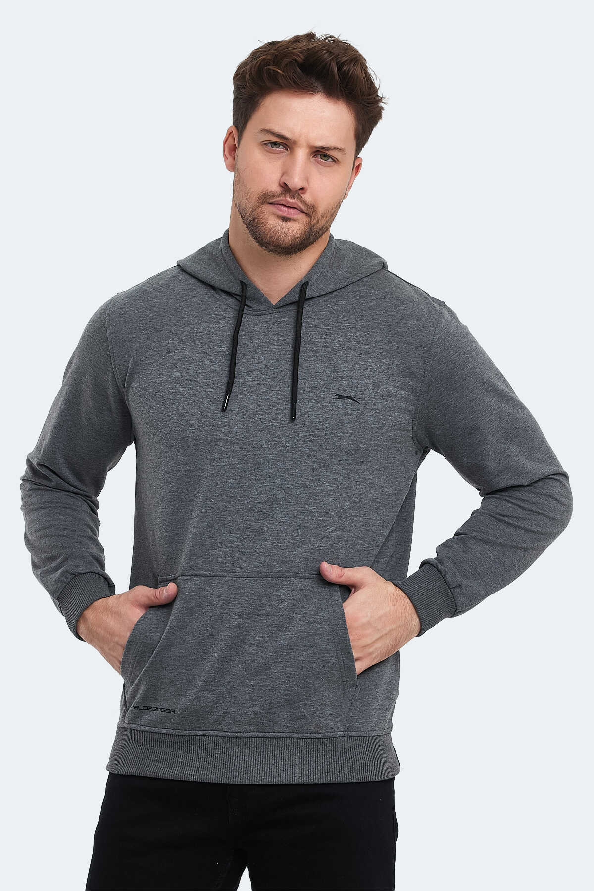 Slazenger - Slazenger OBRA IN Erkek Sweatshirt Koyu Gri