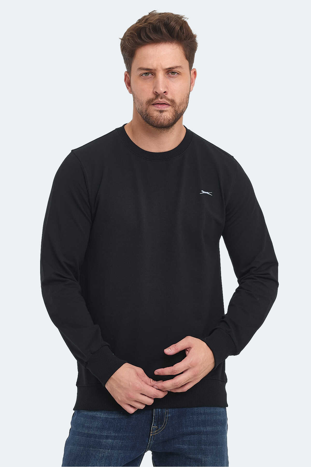 Slazenger - Slazenger ORVAR IN Erkek Sweatshirt Siyah