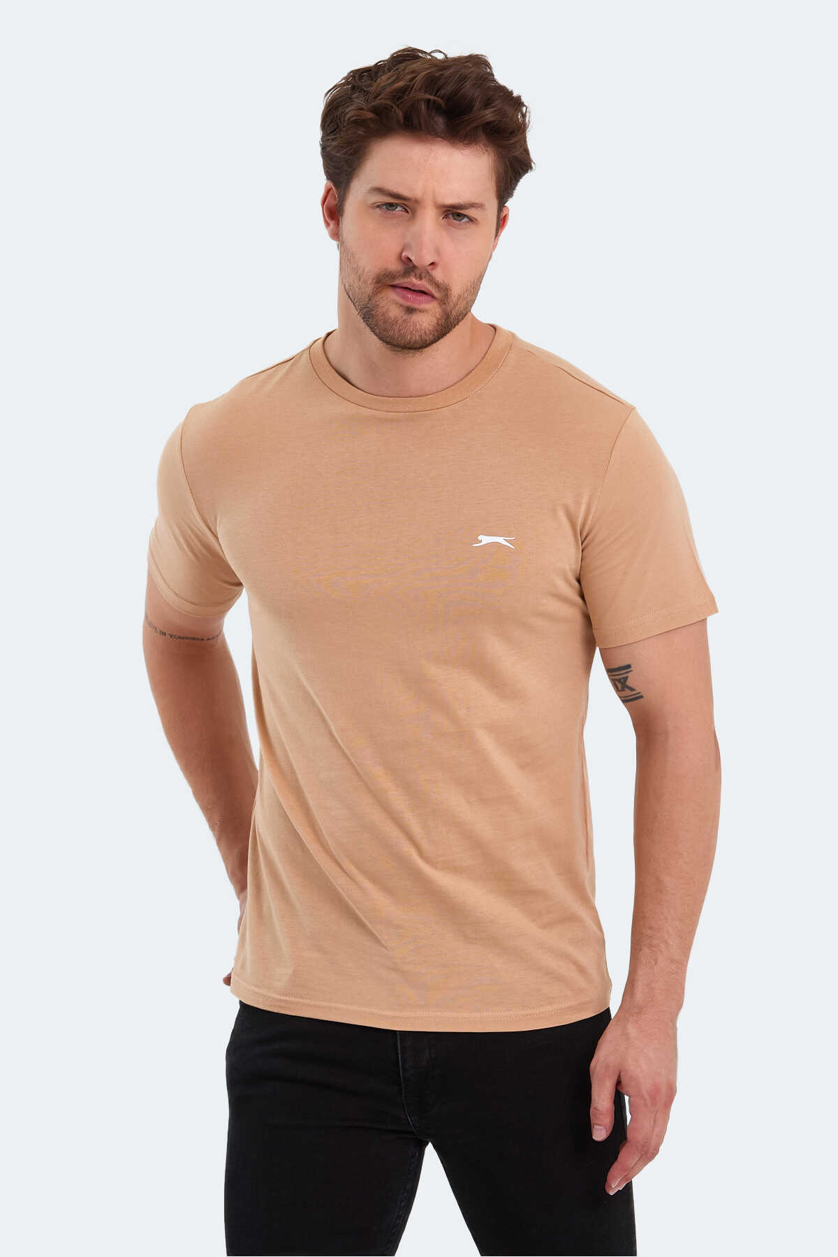 Slazenger - Slazenger POLL Erkek Slim Fit Tişört Bej