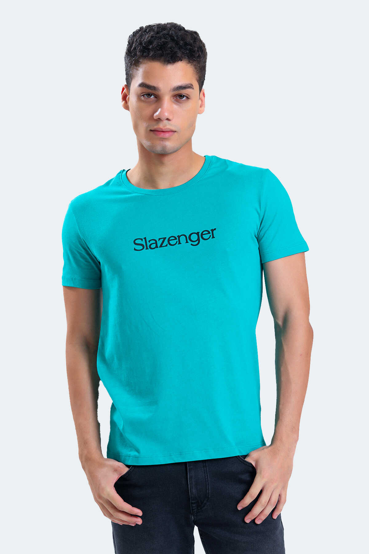 Slazenger - Slazenger SABE I Erkek Tişört Açık Yeşil