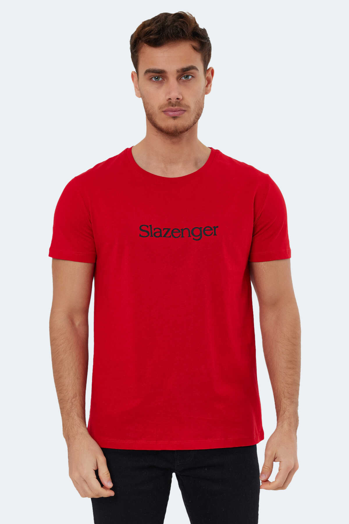 Slazenger - Slazenger SABE I Erkek Tişört Kırmızı