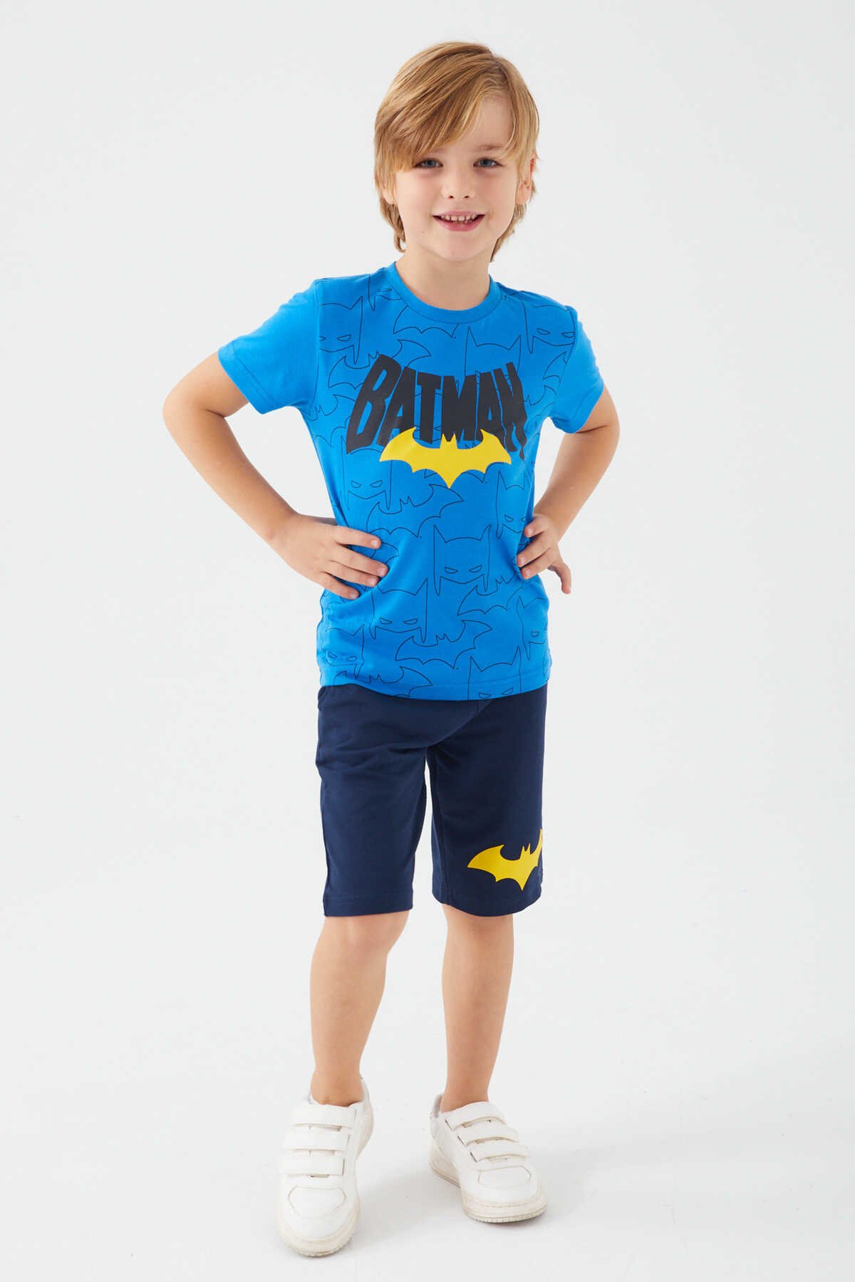 Batman - Batman L1554-3 Erkek Çocuk Bermuda Takım Cobalt