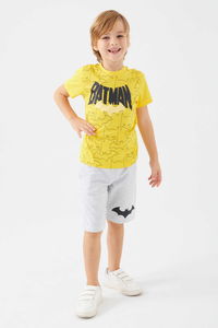 Batman - Batman L1554-3 Erkek Çocuk Koyu Sarı Alt Üst Takım