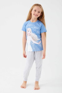 Frozen - Frozen D4772-3 Kız Çocuk Indigo Pijama