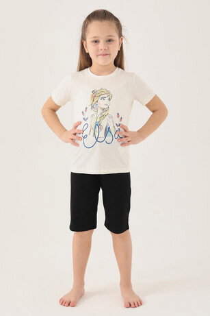 Frozen D4803-2 Kız Çocuk  Krem Pijama 