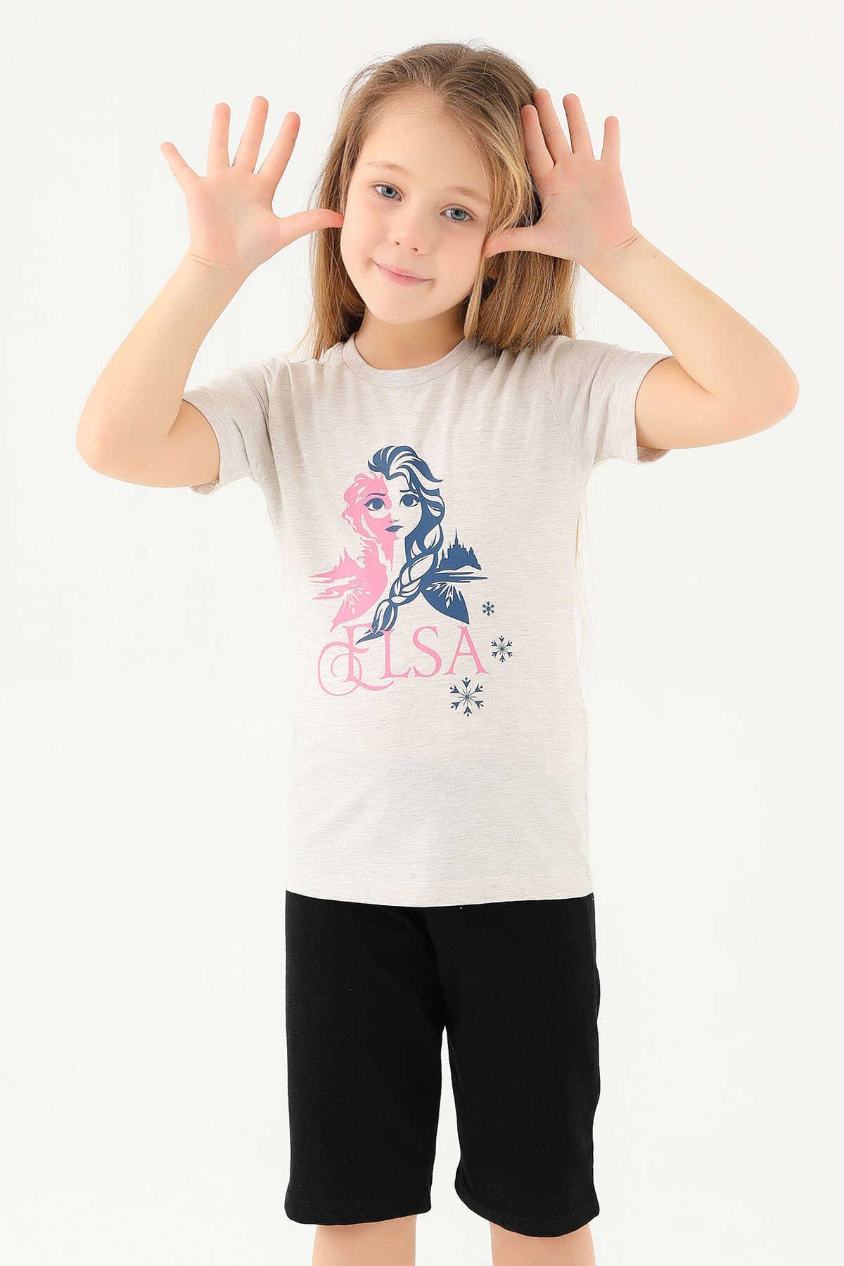 Frozen - Frozen D4804-2 Kız Çocuk T-Shirt Bej