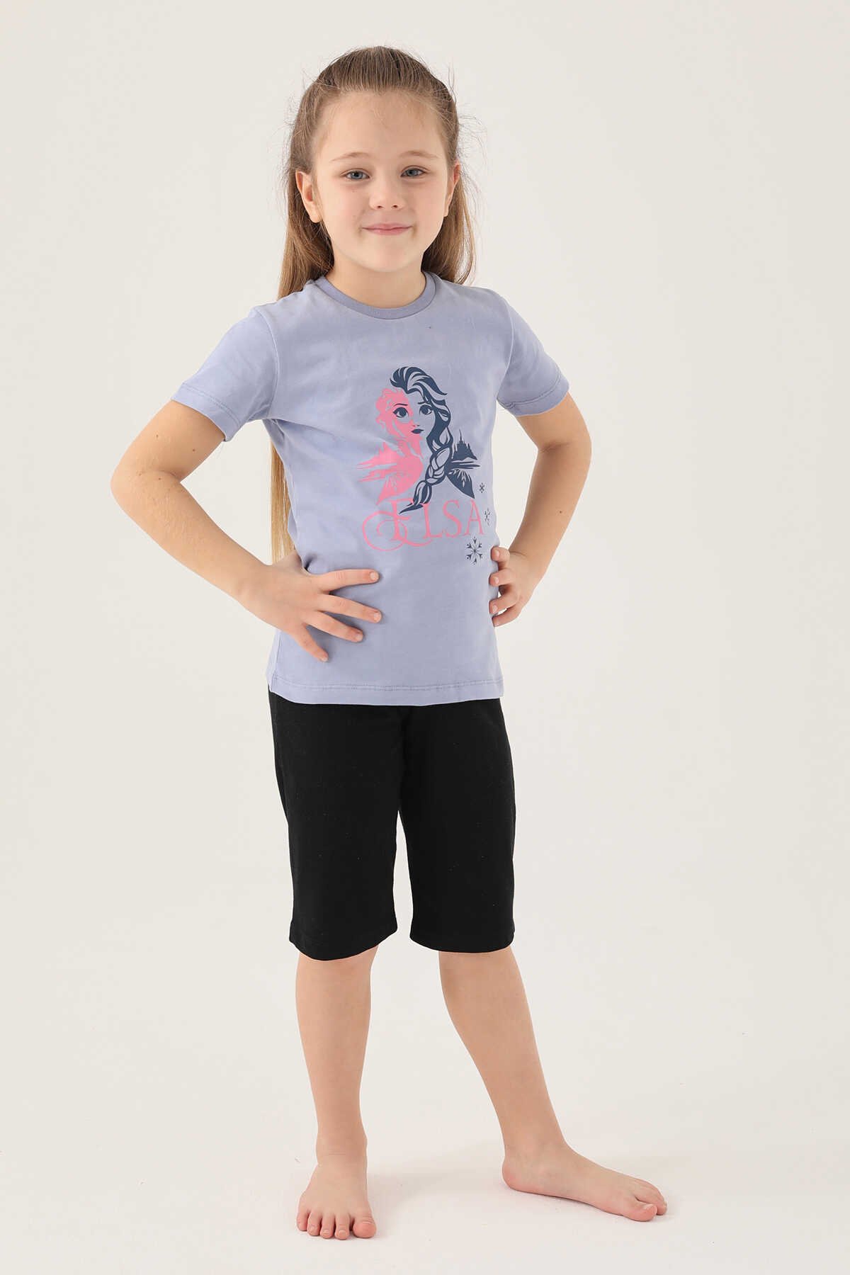 Frozen - Frozen D4804-2 Kız Çocuk T-Shirt Yaban Mersini
