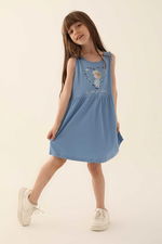 Frozen - Frozen D4867-3 Kız Çocuk Elbise Indigo