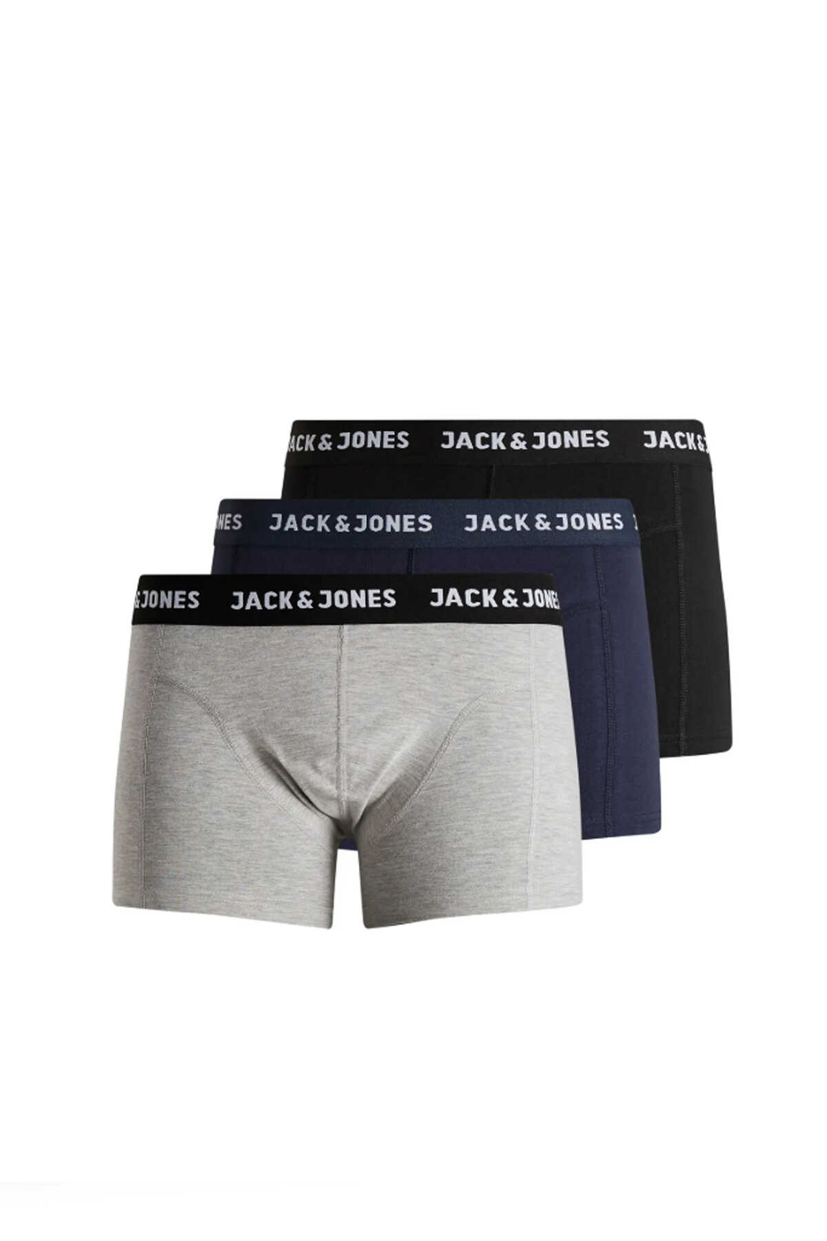 Jack & Jones - Jack & Jones 12160750 3 lü Erkek Siyah Boxer