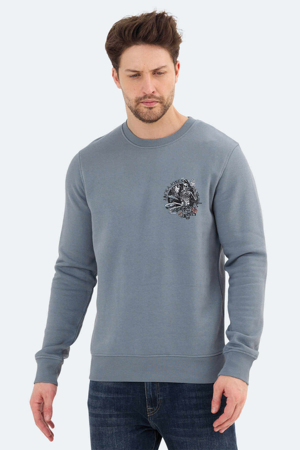 Jack & Jones - Jack & Jones 12256818 Erkek Sweatshirt Mavi