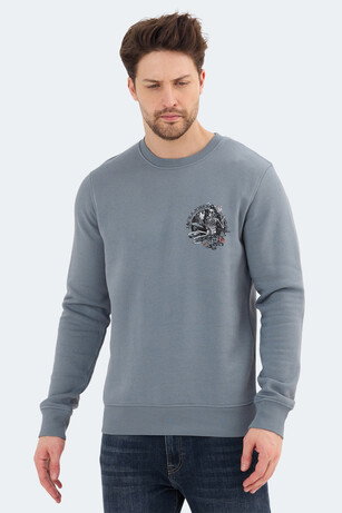 Jack & Jones 12256818 Erkek Mavi Sweatshırt
