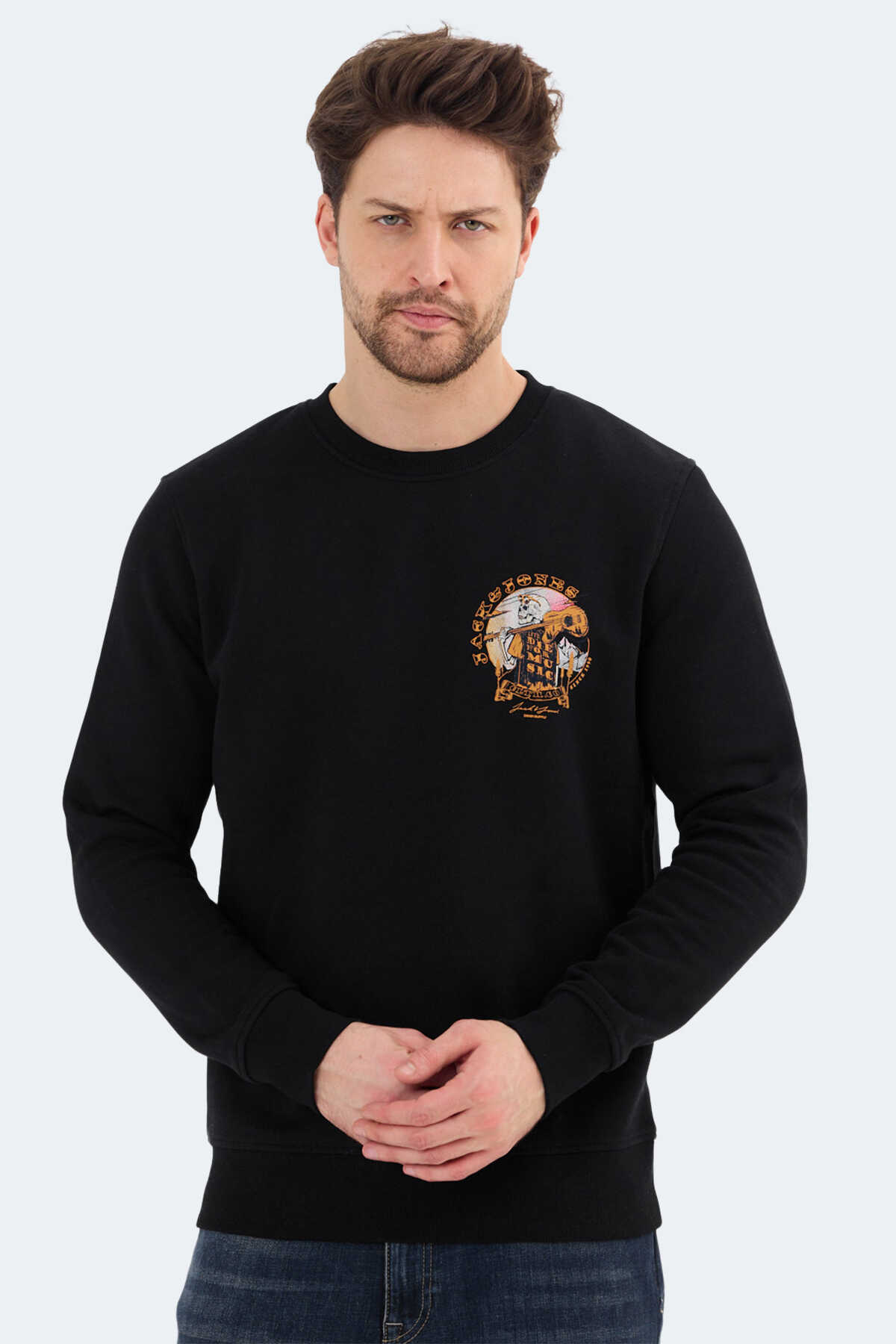 Jack & Jones - Jack & Jones 12256818 Erkek Sweatshirt Siyah