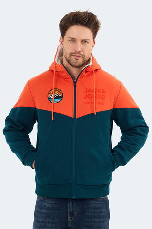 Jack & Jones 12269593 Erkek  Turuncu Sweatshırt 