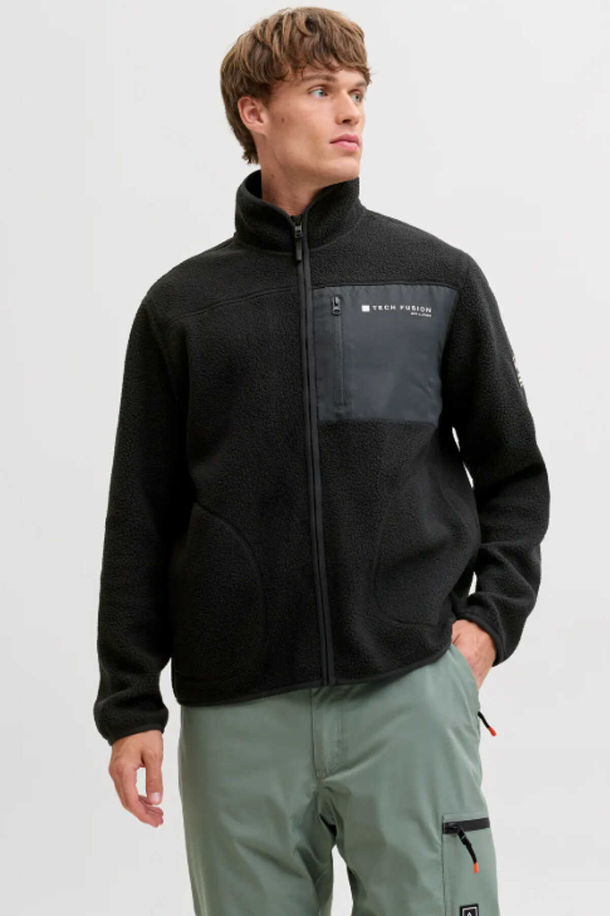 Jack & Jones - Jack & Jones JJALPES TEDDY Erkek Siyah Ceket