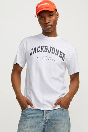 Jack & Jones JJECALEB Erkek  Beyaz Tişört 