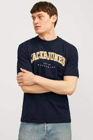 Jack & Jones JJECALEB Erkek  Lacivert Tişört 