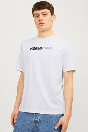 Jack & Jones JJECORP LOGO TEE PLAY Erkek  Beyaz Tişört 