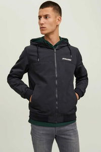 Jack & Jones - Jack & Jones JJERUSH HOOD Erkek Siyah Yağmurluk
