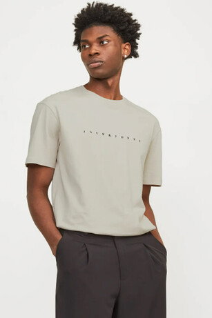 Jack & Jones JJESTAR JJ TEE Erkek  Bej Tişört 
