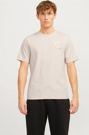 Jack & Jones JJVERNER TEE SS Erkek  Bej Tişört 