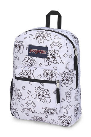 JanSport Cross Town Unisex Beyaz Baskılı Sırt Çantası