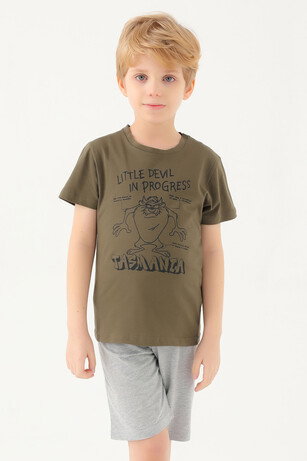 Looney Tunes L1587-2 Erkek Çocuk Haki Tişört