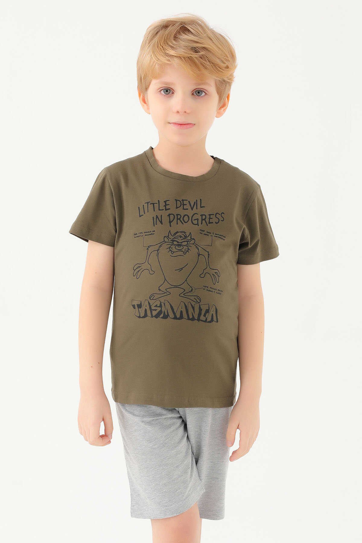 Looney Tunes - Looney Tunes L1587-2 Erkek Çocuk T-Shirt Haki