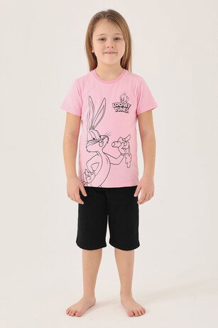 Looney Tunes L1588-2 Kız Çocuk  Pembe Tişört 