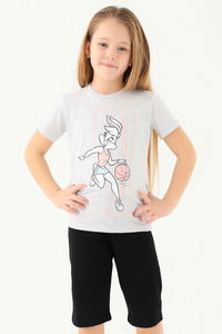 Looney Tunes - Looney Tunes L1590-2 Kız Çocuk Kar Melanj Tişört Looney Tunes - Looney Tunes L1590-2 Kız Çocuk Kar Melanj Tişört