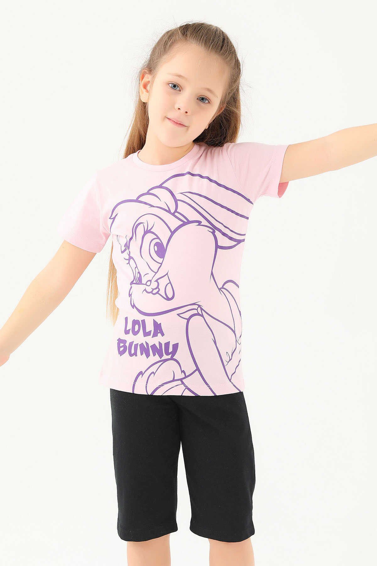 Looney Tunes - Looney Tunes L1591-2 Kız Çocuk Tişört Açık Pembe