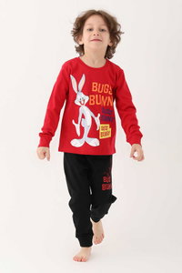 Looney Tunes - Looney Tunes L1611-3 Erkek Çocuk Kırmızı Pijama