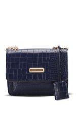 Merry Lane - Merry Lane MILANO KROKO Kadın Omuz Çantası Lacivert