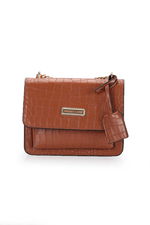 Merry Lane - Merry Lane MILANO KROKO Kadın Taba Omuz Çantası