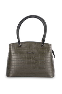 Merry Lane - Merry Lane ROMA KROKO Kadın Haki El Çantası