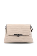 Merry Lane - Merry Lane TORINO KROKO Kadın Bej Omuz Çantası